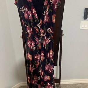 Isabel Maternity by Ingrid & Isabel Navy Maxi Dress with Pink Floral Print